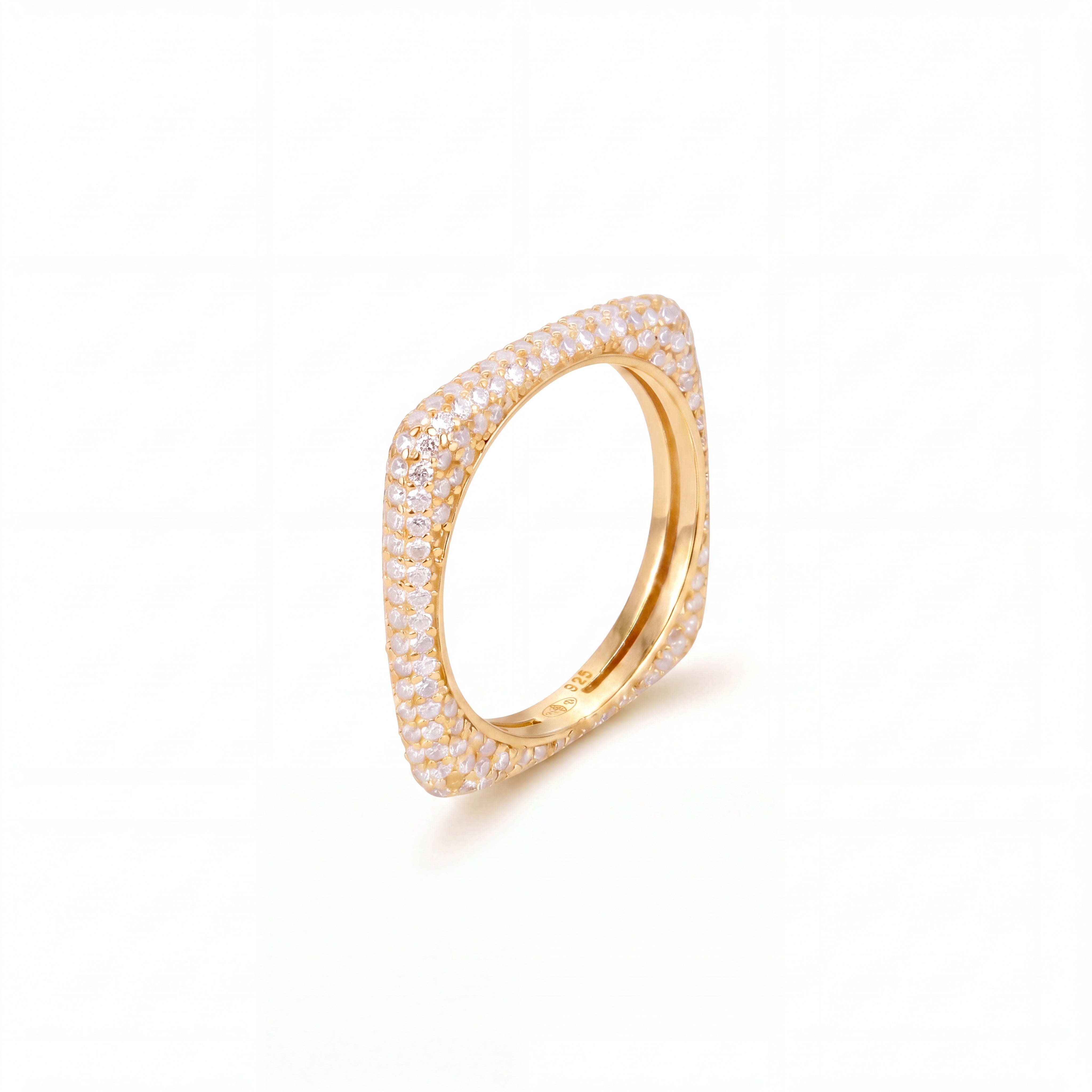 BAGUE CARRÉ PAVÉE