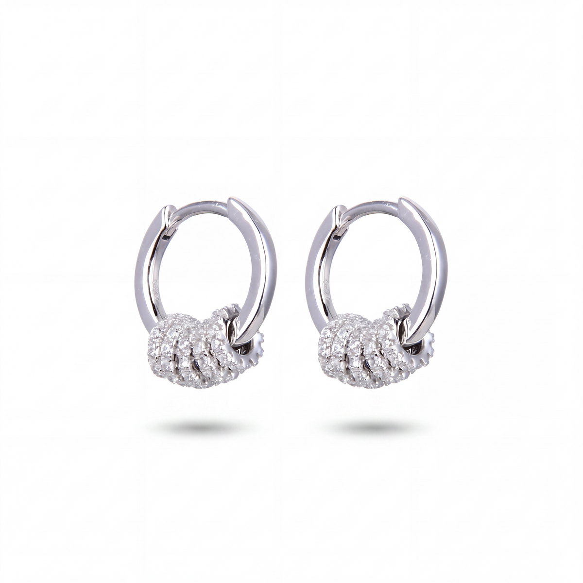 Créoles Écho Mun Bijoux en argent massif 925, anneaux assemblés