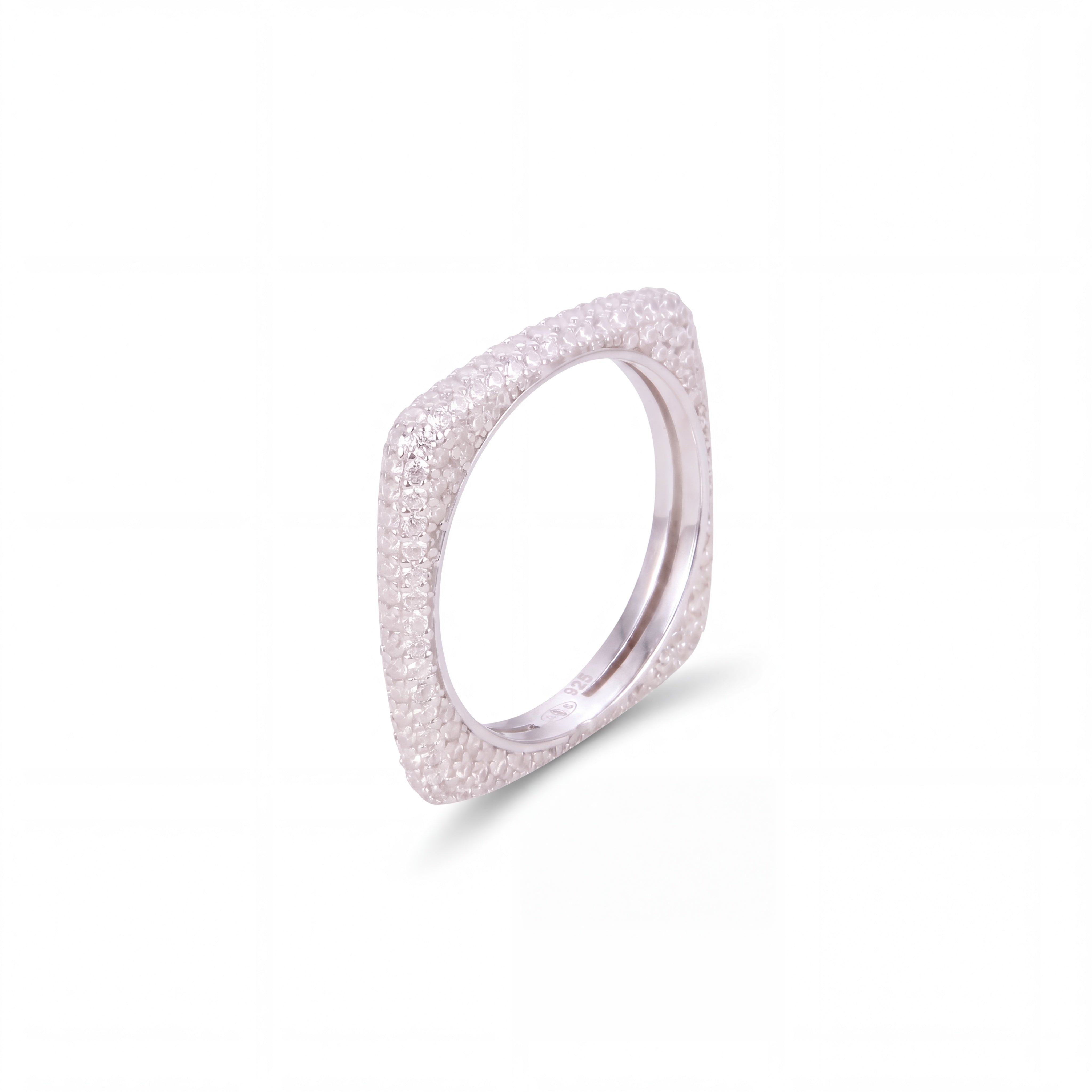 BAGUE CARRÉ PAVÉE