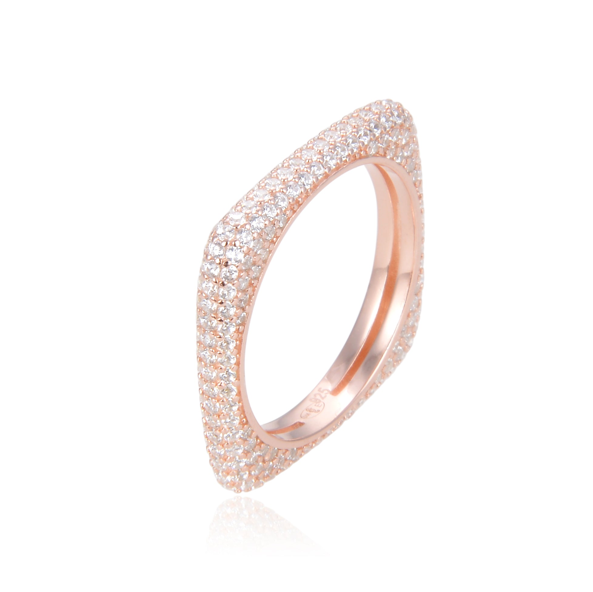 BAGUE CARRÉ PAVÉE
