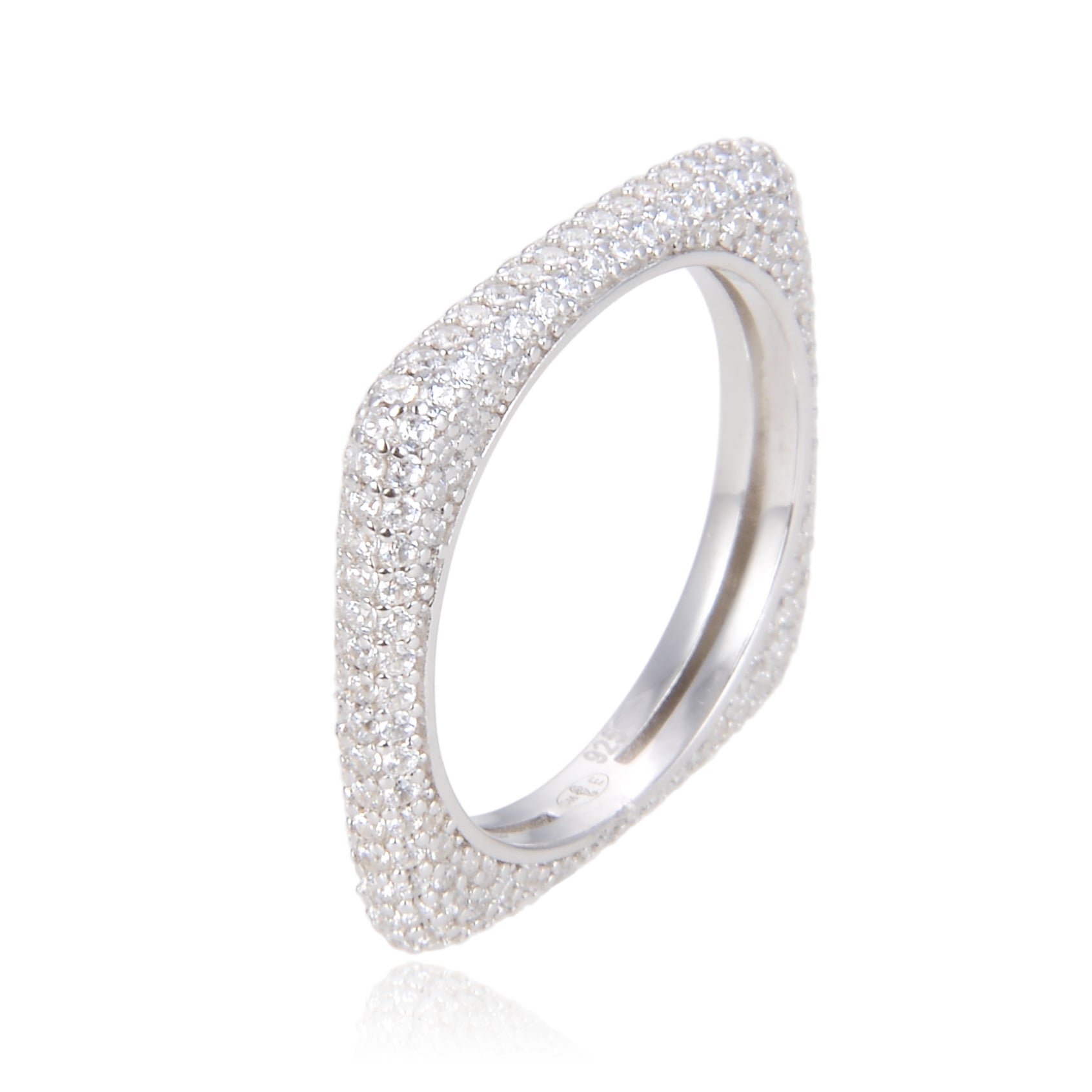 BAGUE CARRÉ PAVÉE