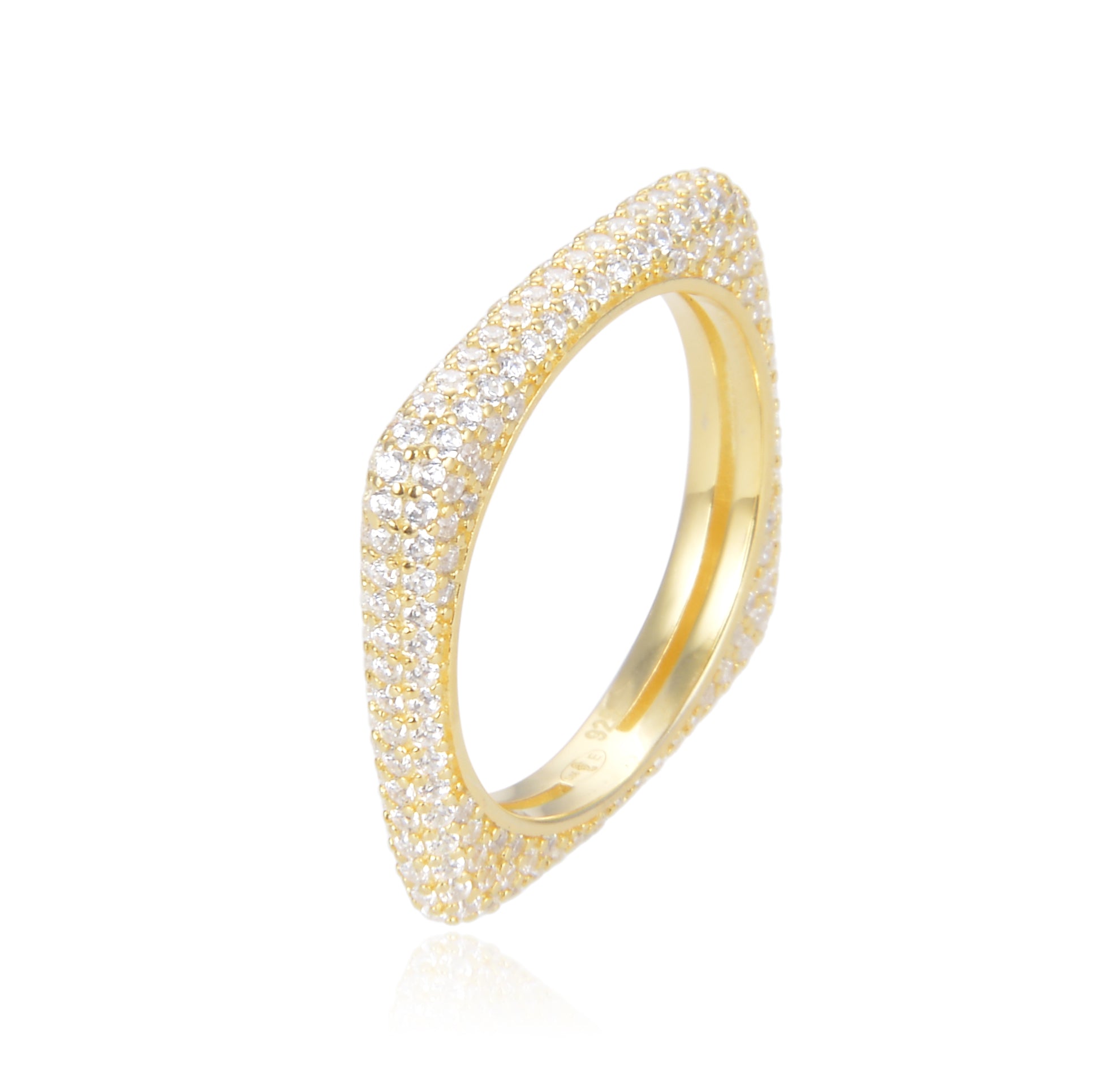 BAGUE CARRÉ PAVÉE