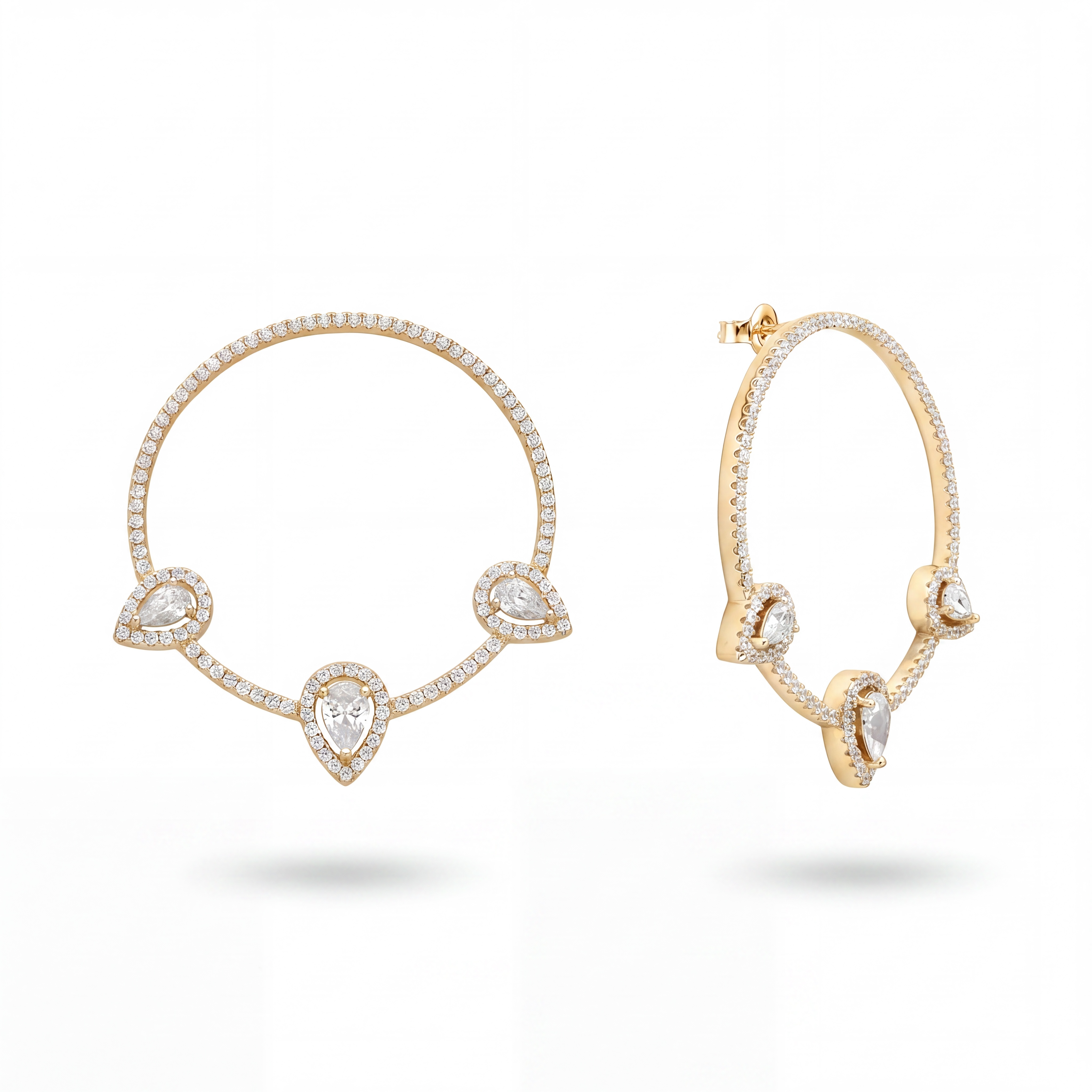 PEAR CREOLE EARRINGS