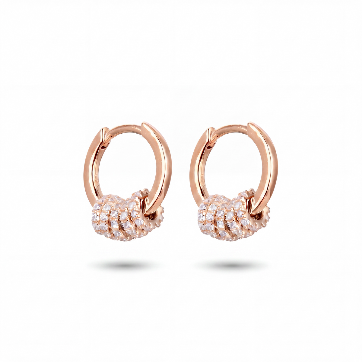 Créoles Écho Mun Bijoux dorées à l'or rose 18 carats, anneaux assemblés